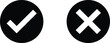 Right and wrong icons in circles . Check mark icon , vector illustration