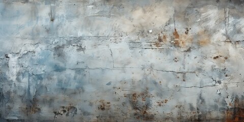 Sticker - Old painted concrete wall surface. Close - up. Gray pale dysty blue color. Rough dark grunge background for design