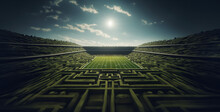 a photo of a football field maze hd wallpaper