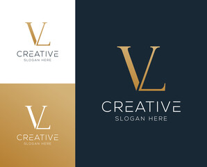 Wall Mural - Initial letter VL, LV logo design vector illustration