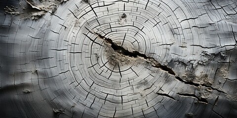 Canvas Print - warm gray cut wood texture. detailed black and white texture of a felled tree trunk or stump. rough 