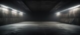 Fototapeta Fototapety przestrzenne i panoramiczne - Dark corridor with tall windows empty studio background