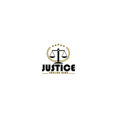 Poster - Justice law logo design template. Law firm and attorney Logo isolated on white background