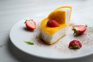 Wall Mural - Japanese Sweet Omelette. Japanese dessert made just with eggs in different textures.