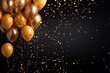 © AI Farm - Elegant celebration background featuring a burst of joyous confetti and luxurious gold balloons