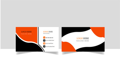 Wall Mural - Modern Business Card, Personal Visiting card Vector for print, Creative and Clean Business Card Template, Portrait and landscape orientation.