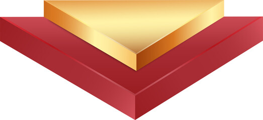 Wall Mural - Triangle podium red and gold color.