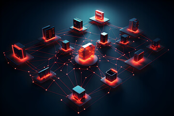network security concept, network data code