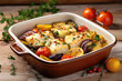 Delicious baked codfish with vegetables