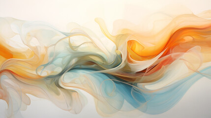 Wall Mural - abstract colorful background with smooth lines, waves and paint splashes. Ai generative.