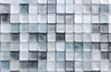 Wall Mural - shades of gray colors tile background with small squares