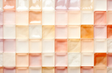 Wall Mural - cream colors tile background with small squares