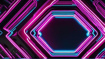 Wall Mural - abstract background featuring luminous pink and blue lines