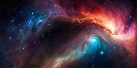 Wall Mural - vibrant cosmic wonder in the night sky: a colorful and mysterious blend of galaxies, nebulas, stars,