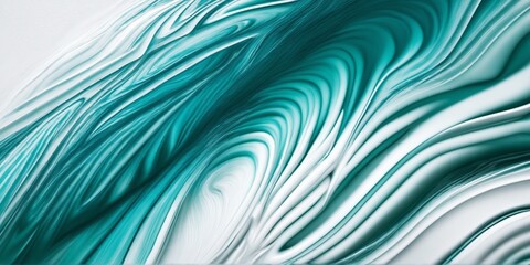 Wall Mural - stunning digital illustration of teal and white swirled liquid ink with high-quality realistic textu