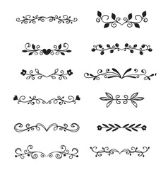 Set pack of wedding ornaments with ink