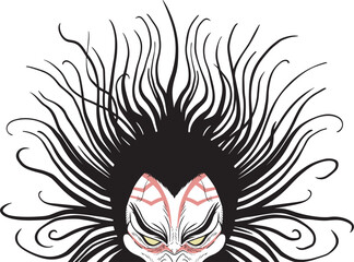 Sticker - Fashion kabuki mask style