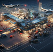 modern airport in future city