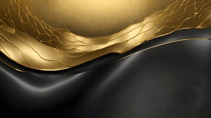 Wall Mural - Festive golden black card design, banner with copy space text, artistic abstrast background 
