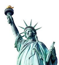 Statue Of Liberty In New York City, USA Isolated In Front Of Transparent Background 