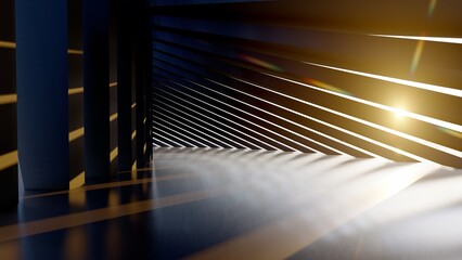 Abstract architecture background geometric wall in interior 3d render