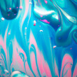 Abstract Vivid Color Fluid Texture, Metallic Pastel Liquid Substance, Dense Oil Watercolour Mixture