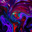 Abstract Vivid Color Fluid Texture, Metallic Liquid Substance, Dense Oil Watercolour Mixture