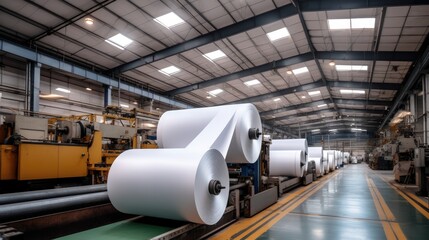 Poster - Factory production large rolls of thermal paper.
