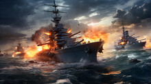 War In The Sea. Warship