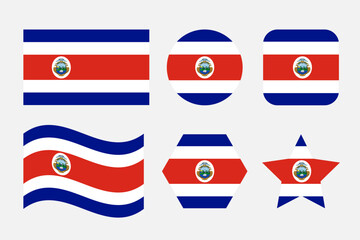 Costa Rica flag simple illustration for independence day or election