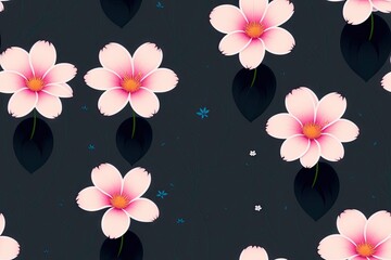 Wall Mural - Seamless flowers pattern painting with trendy colors. Print Design, generative ai