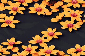 Wall Mural - Seamless flowers pattern painting with trendy colors. Print Design, generative ai