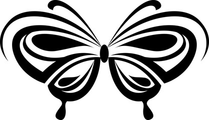 Wall Mural - Butterfly tattoo, tattoo illustration, vector on a white background.