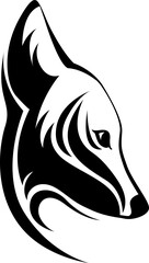 Poster - Fox head tattoo , illustration, vector on a white background.