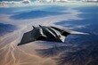 Airborne stealth bomber over Nevada. Generative AI