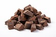 A heap of mouthwatering chocolate chunks on a clear background in png format. Generative AI