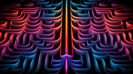 Wall Mural - an optical illusion of shifting perspectives, labyrinths and hidden depths (generative ai)