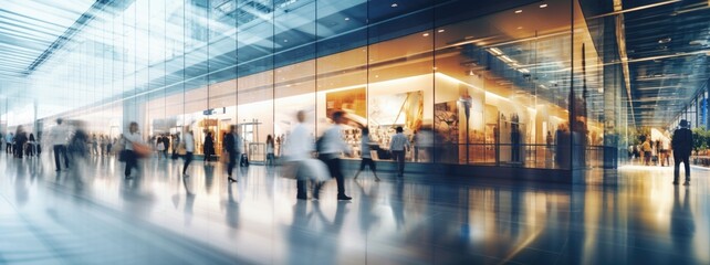 Blurred shopping people in shoppingmall background.