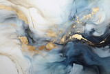 Fototapeta Na sufit - Marble abstract acrylic background. Marbling artwork texture. Agate ripple pattern. Gold powder.