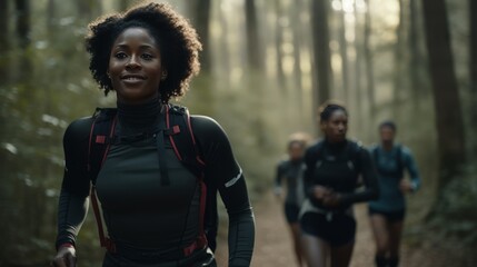 Black Women Amputee with Amputation Going for A Hike and Run