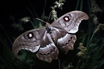a close up of a moth on a plant. generative ai.