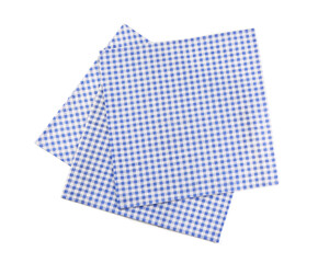 Wall Mural - Set of checkered napkins on white background