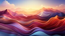 Abstract Background Of A Colorful Mountain And Sunset In The Style Of Colorful Abstract Landscapes