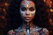 An african tribal woman with art on the face