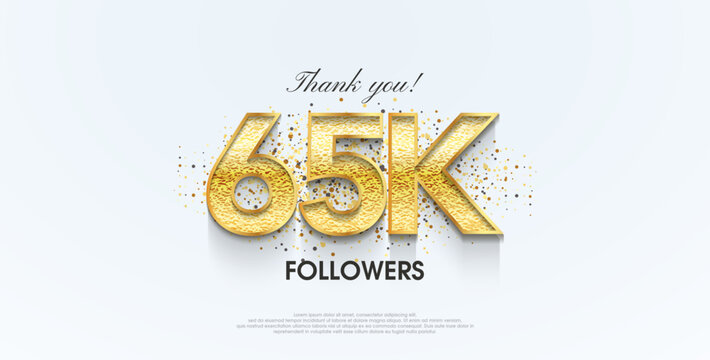 Thank you 65k followers, celebration for the social media post poster banner.