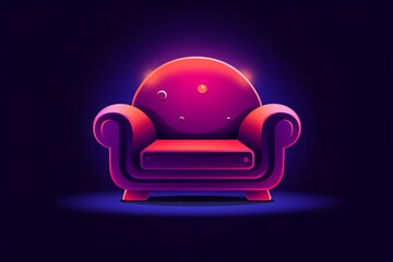 Wall Mural - Sofa or couch graphic icon isolated on a dark background