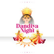 Creative illustration for Dandiya and Garba night, Happy Navratri wishes