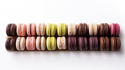 Wall Mural -  a box of macaroons sitting on top of each other.  generative ai