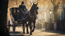 Horse-drawn carriage, AI generated Image