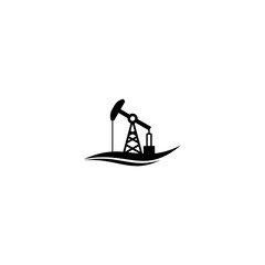 Poster - Oil Pump Derrick Logo isolated on white background